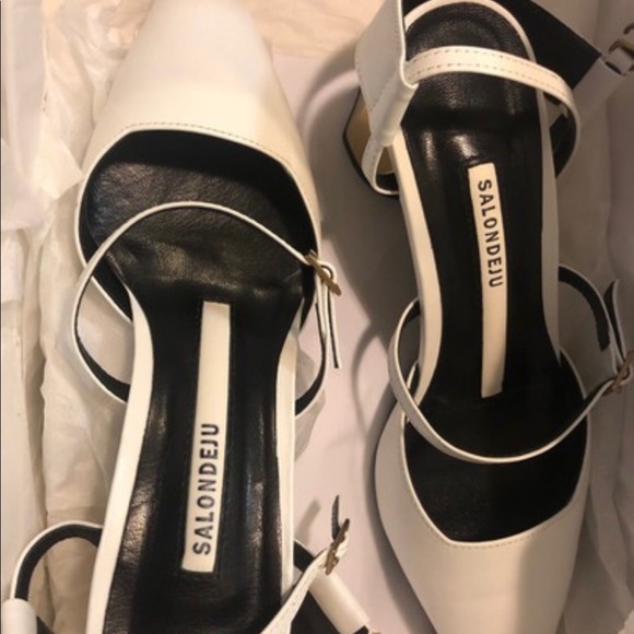 SALONDEJU SJ16104WT TWO STRAP SLINGBACK - Picture 11 of 12